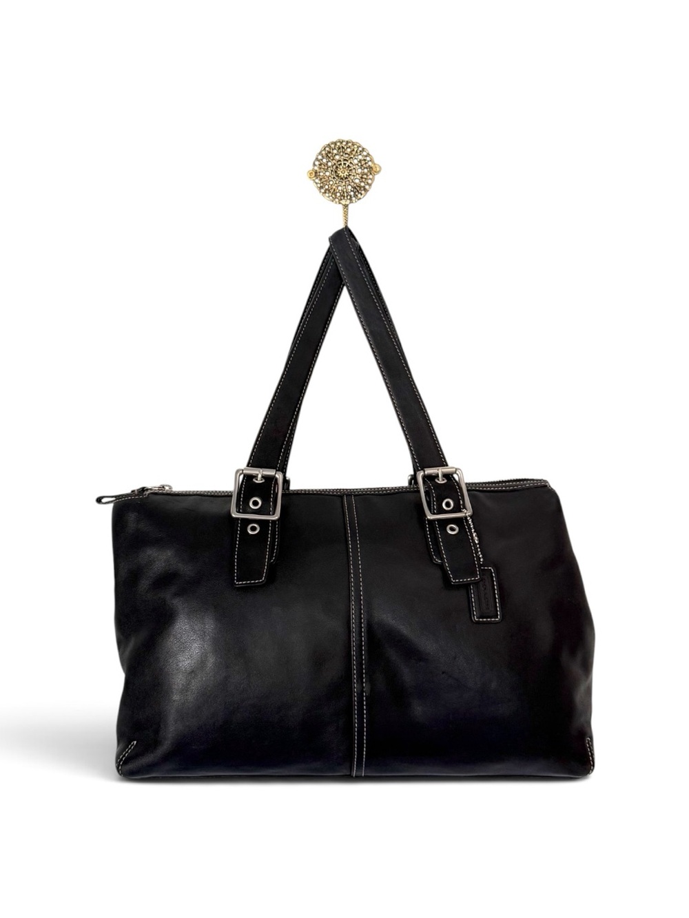 Vintage Coach Legacy 9545 Black Leather Zip Satchel Y2K